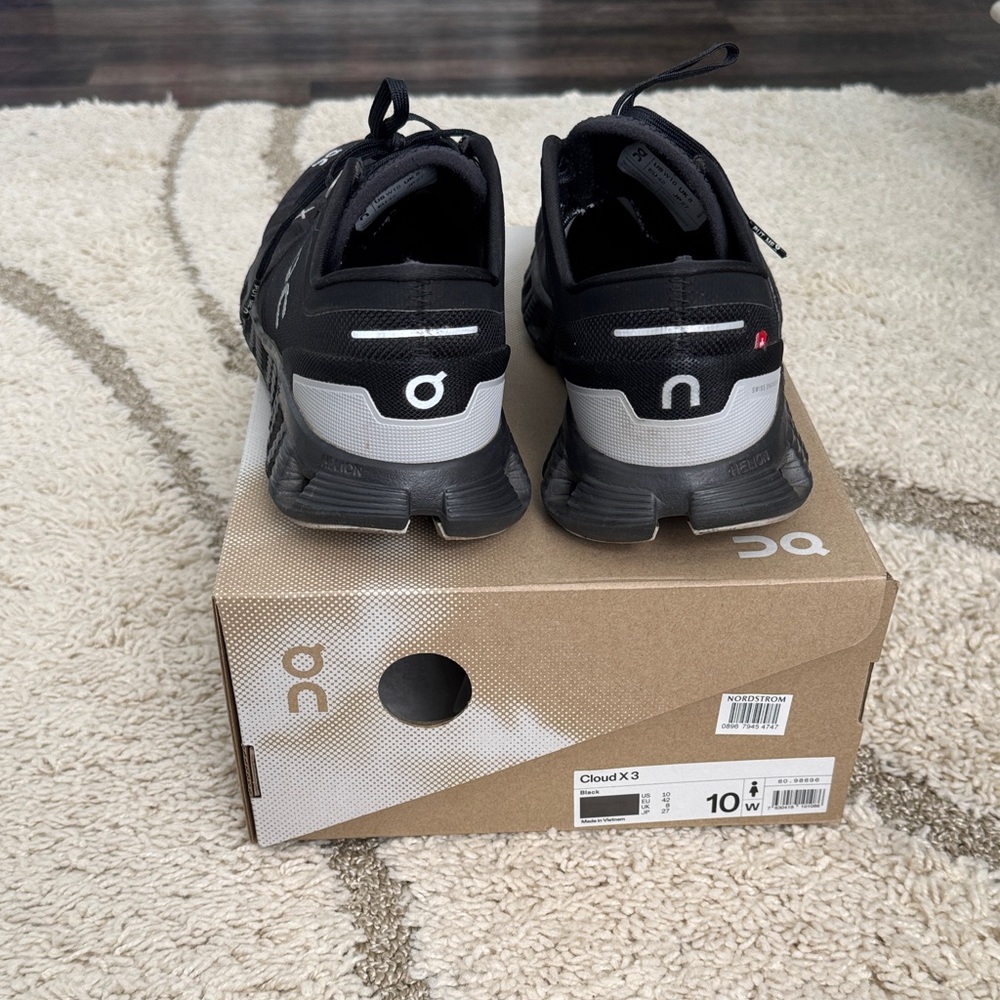 On Running Black and Gray Athletic Shoes with Mesh Upper